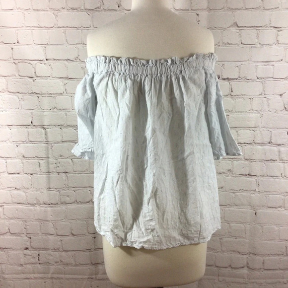 Anthropologie White Off Shoulder Removable Strap Cotton Top -Size Medium - Picture 8 of 12